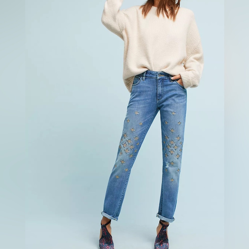 Anthropologie Pilcro and the Letterpress High-Rise Slim Boyfriend Jeans, size 27